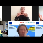 Asisten Deputi Perlindungan Anak Kondisi Khusus dari Kementerian Pemberdayaan Perempuan dan Perlindungan Anak Elvi Hendrani (Pertama dari Bawah), Koordinator program ACTION untuk Institut KAPAL Perempuan Yusnaningsih Kasim (Kedua dari Bawah) dan Direktur SAPDA Nurul Saadah (Ketiga dari Bawah) menjadi pembicara dalam Lokakarya Nasional Meminimalisir KDRT Berbasis Gender dan Disabilitas di Masa Pandemi.