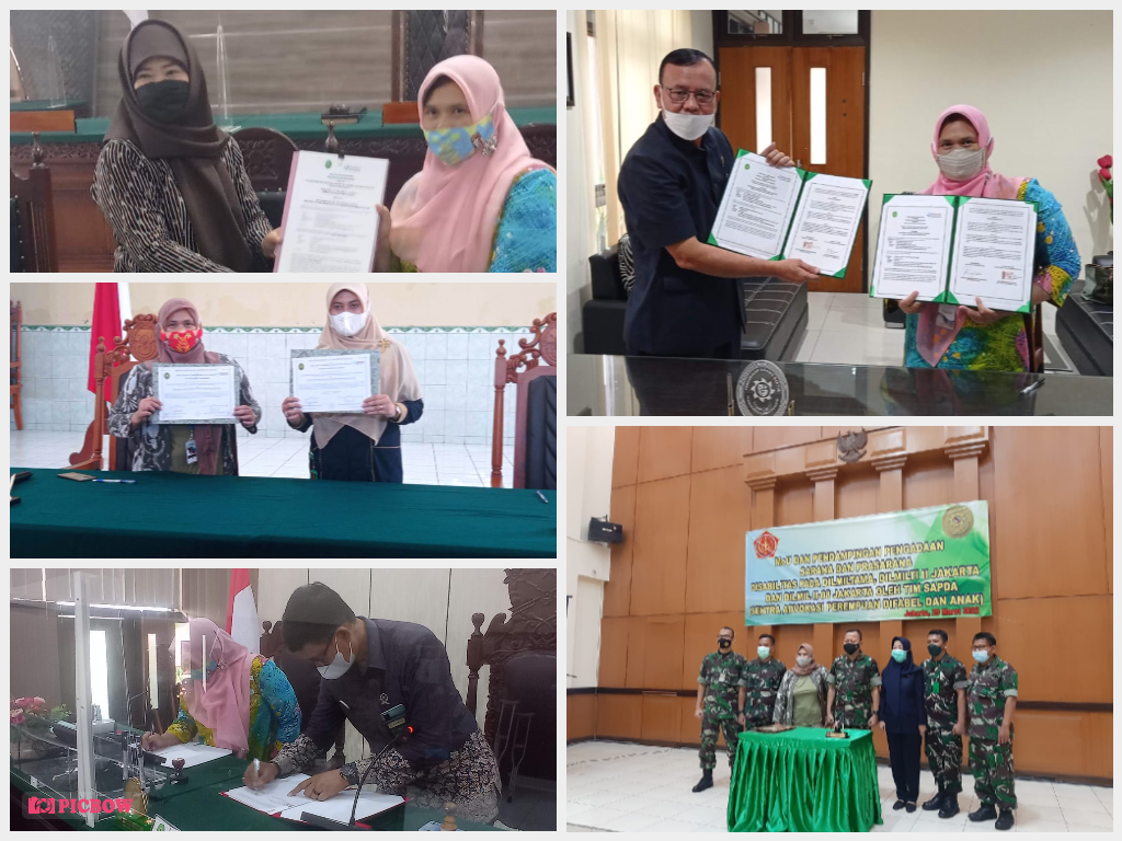 Foto Kolase Direktur SAPDA dengan Berbagai Ketua Pengadilan